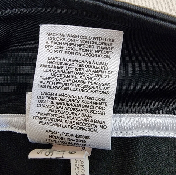 Adidas size 14 / 16 black and white longsleeve jacket zip up collar - Picture 4 of 7